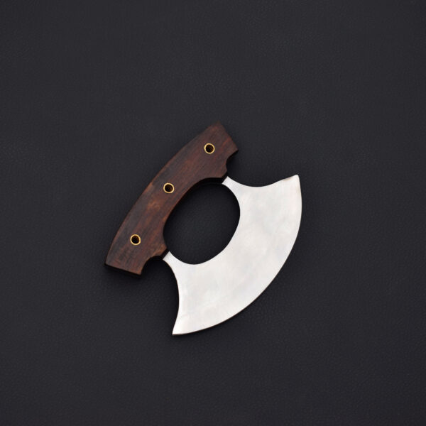 Handcrafted Ulu Knife with Wooden Handle - Image 4